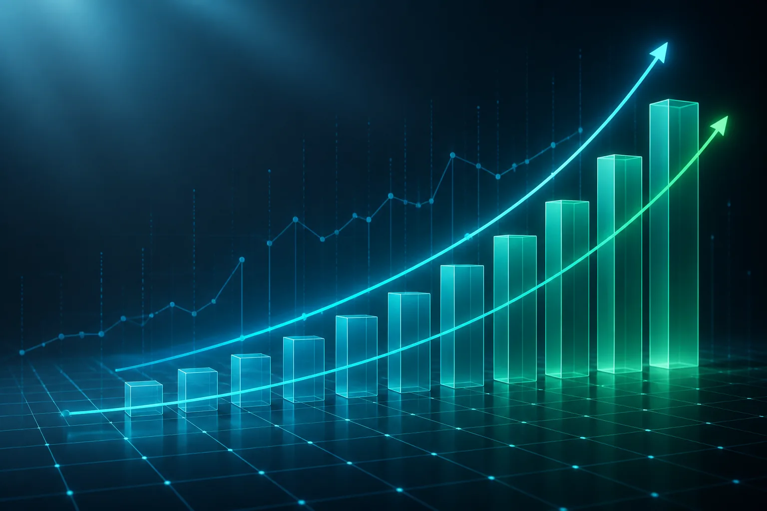 Grafici astratti di produttività e crescita