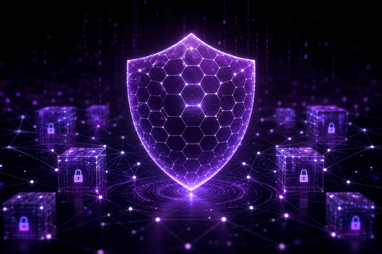 Scudo digitale astratto per cybersecurity PMI