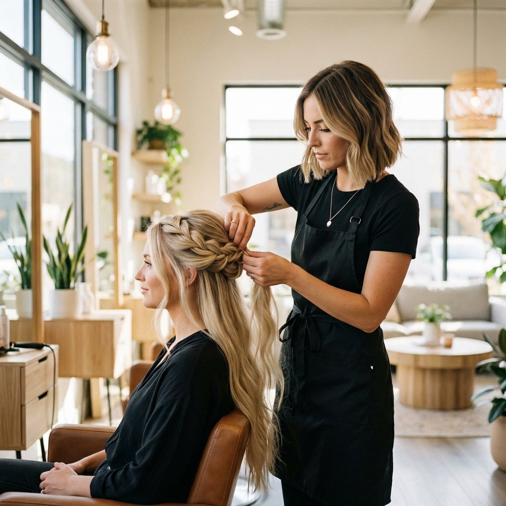 Parrucchiera al lavoro