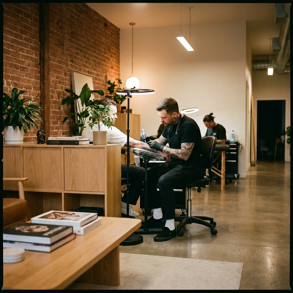 Tatuatore al lavoro